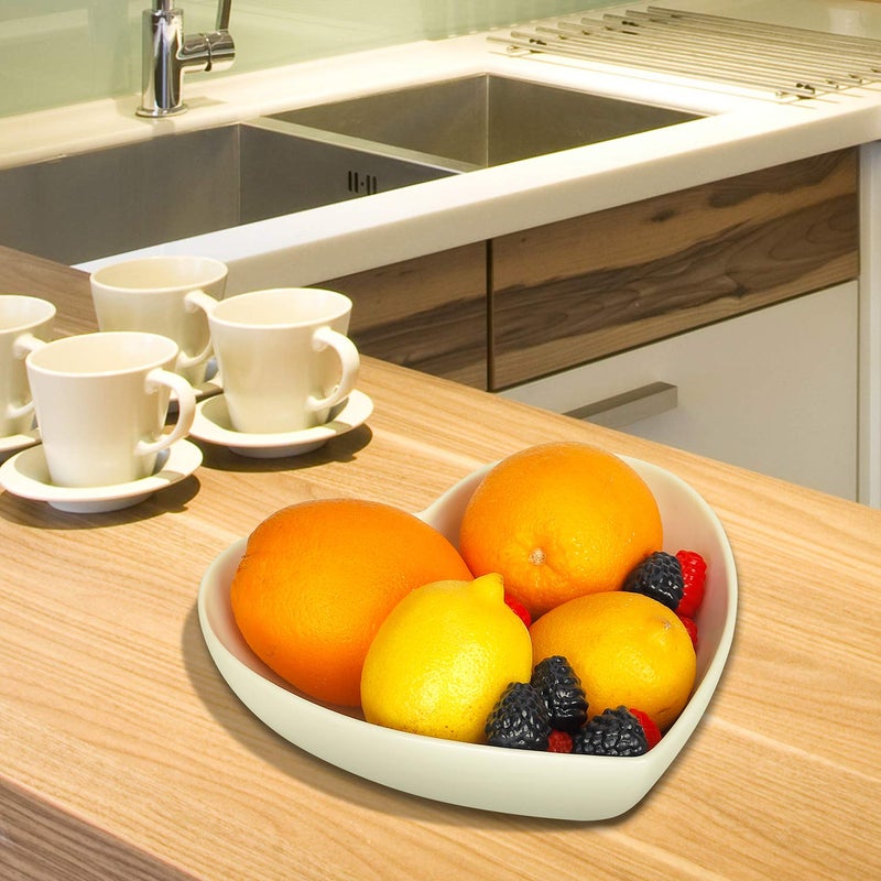 Keponbee 2 pcs Porcelain Big Heart-shaped Bowls White Deep Heart Plates Salad Bowl/Fruit Bowl for Desserts/Pasta/Dinner, 8 inch - Image 5